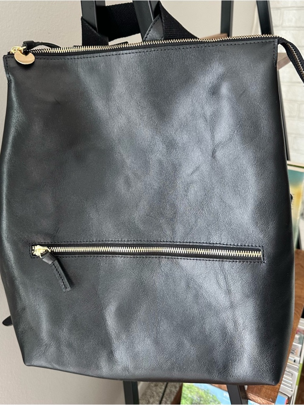 Clare V. Remi Backpack in Black Rustic Leather - Like New / Fits 14" Laptop